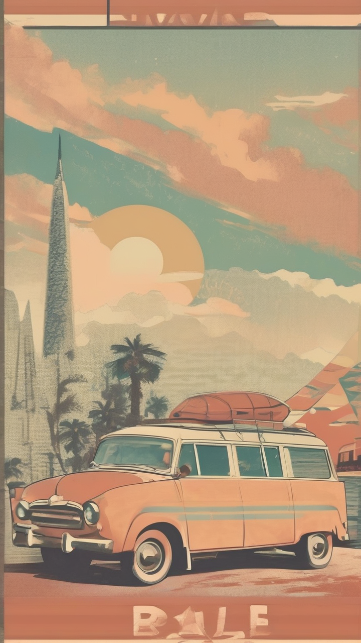 Vintage travel poster wallpaper