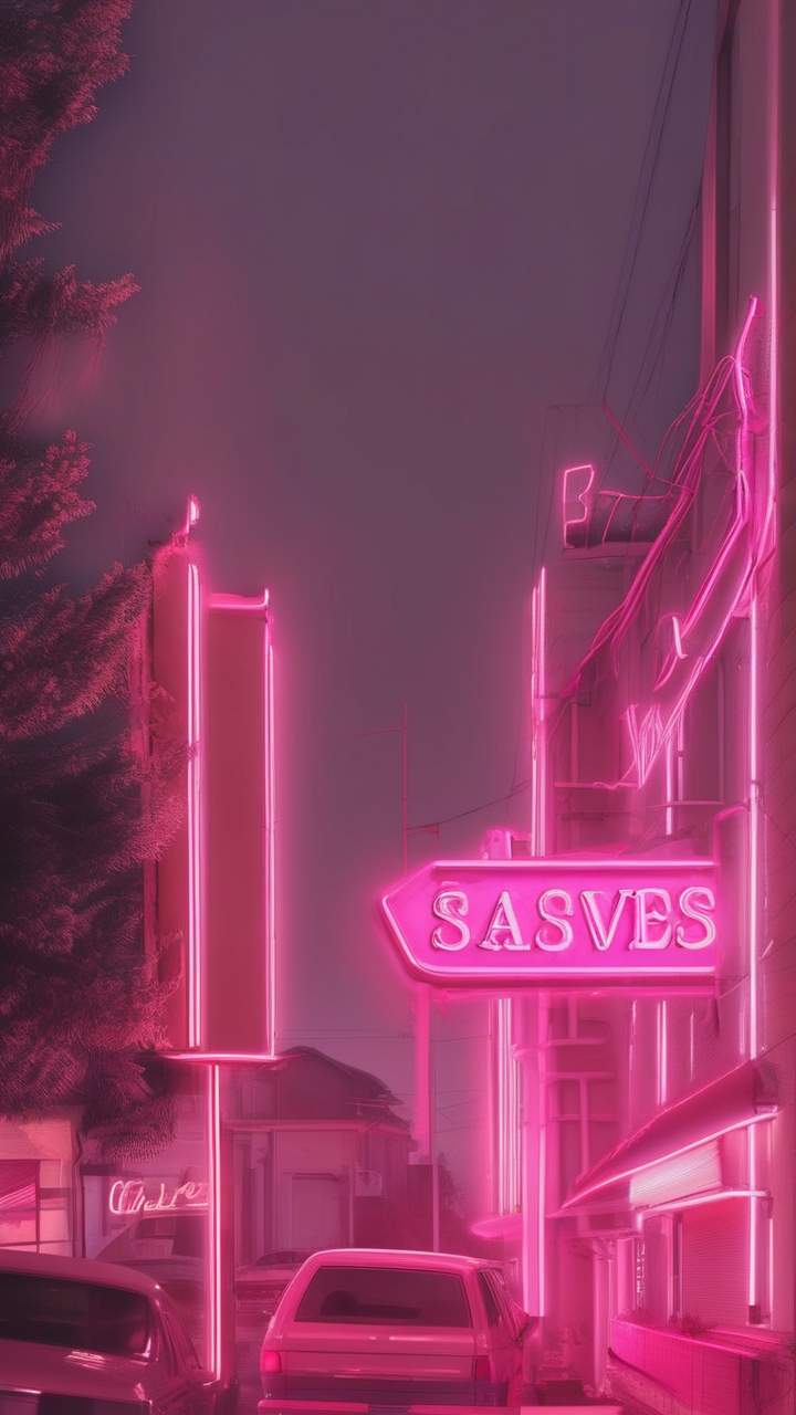Retro neon sign wallpaper