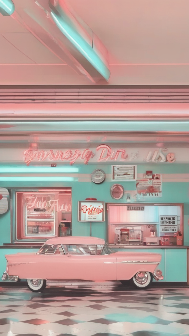 50s diner aesthetic wallpaper