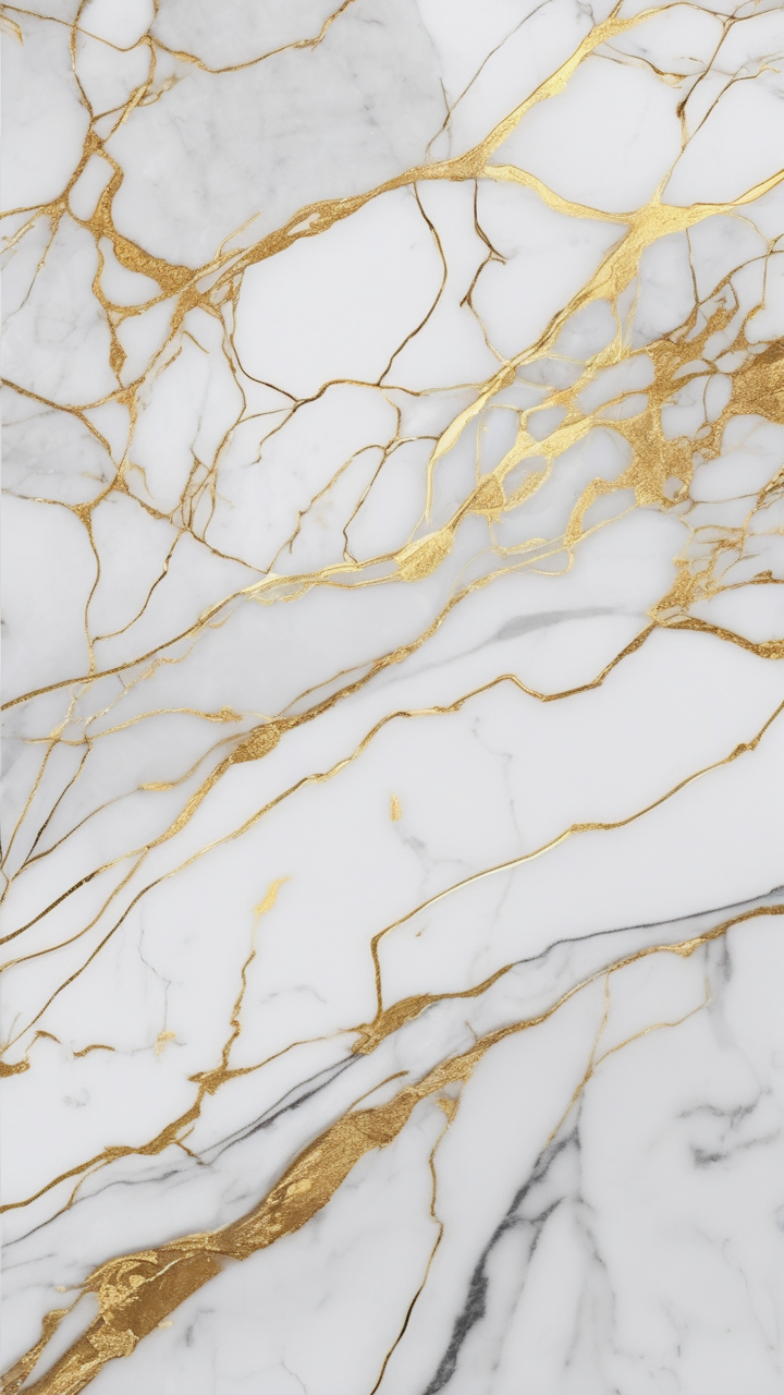 White marble with gold veins abstract wallpaper