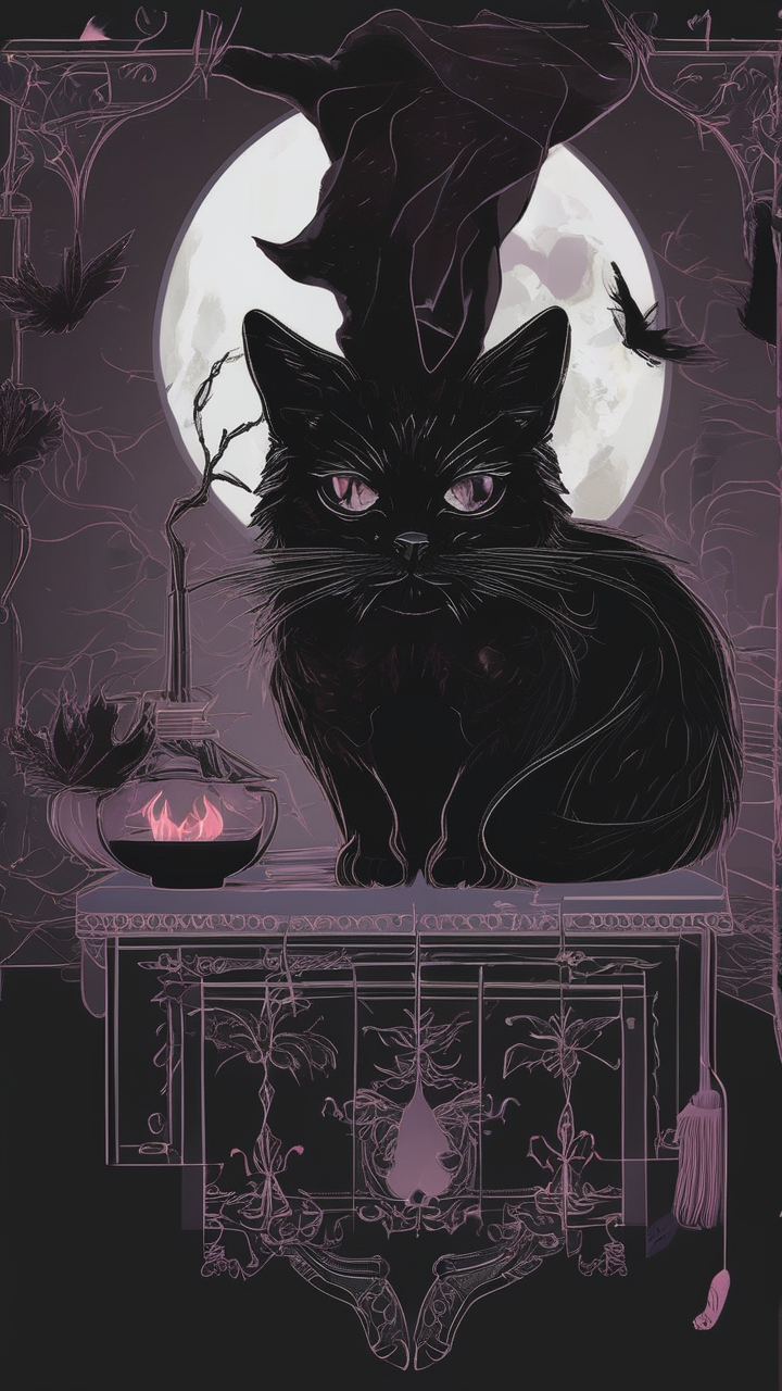 Black cat aesthetic wallpaper