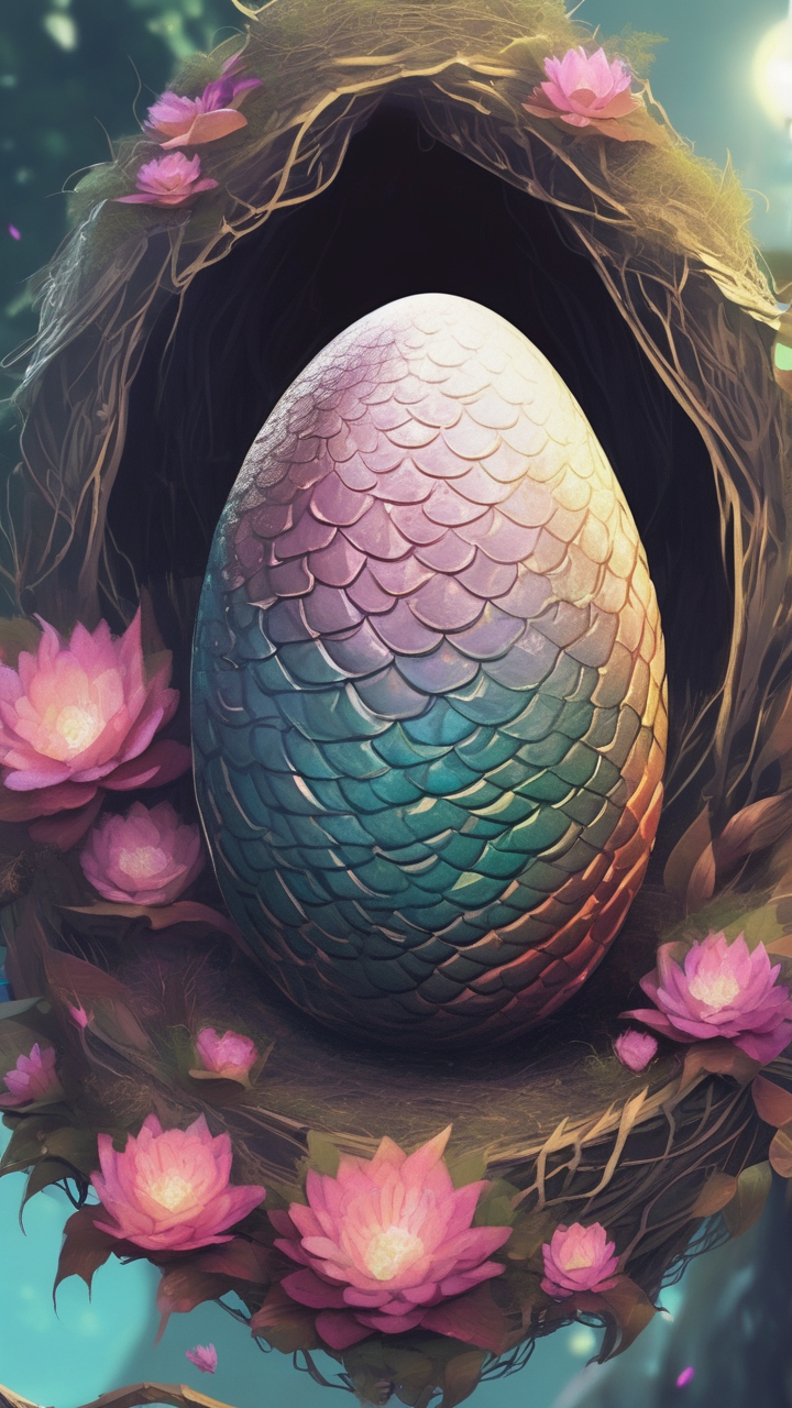 Dragon egg hatching fantasy wallpaper