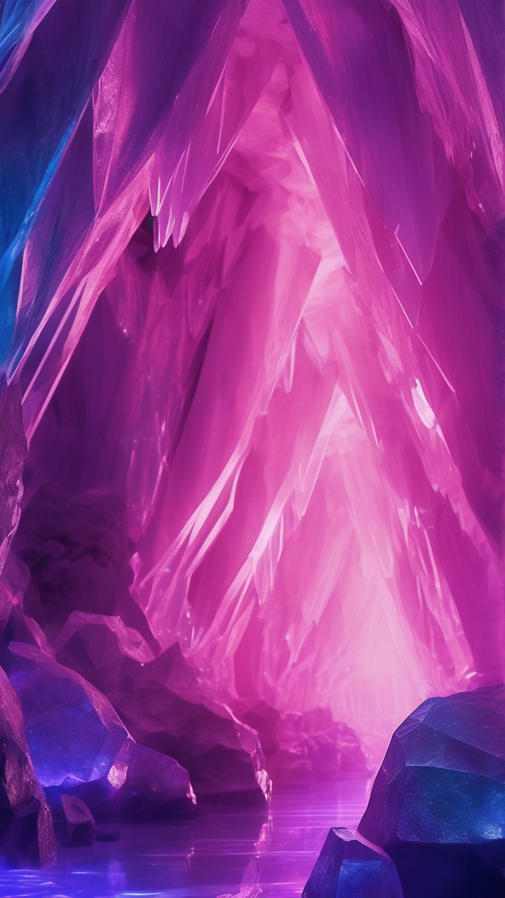 Crystal cave glowing wallpaper