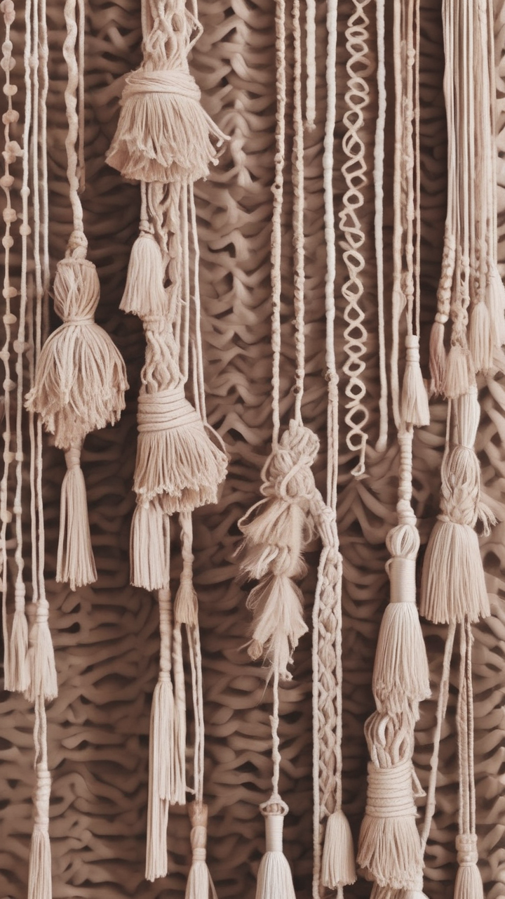 Boho macramé wall aesthetic wallpaper