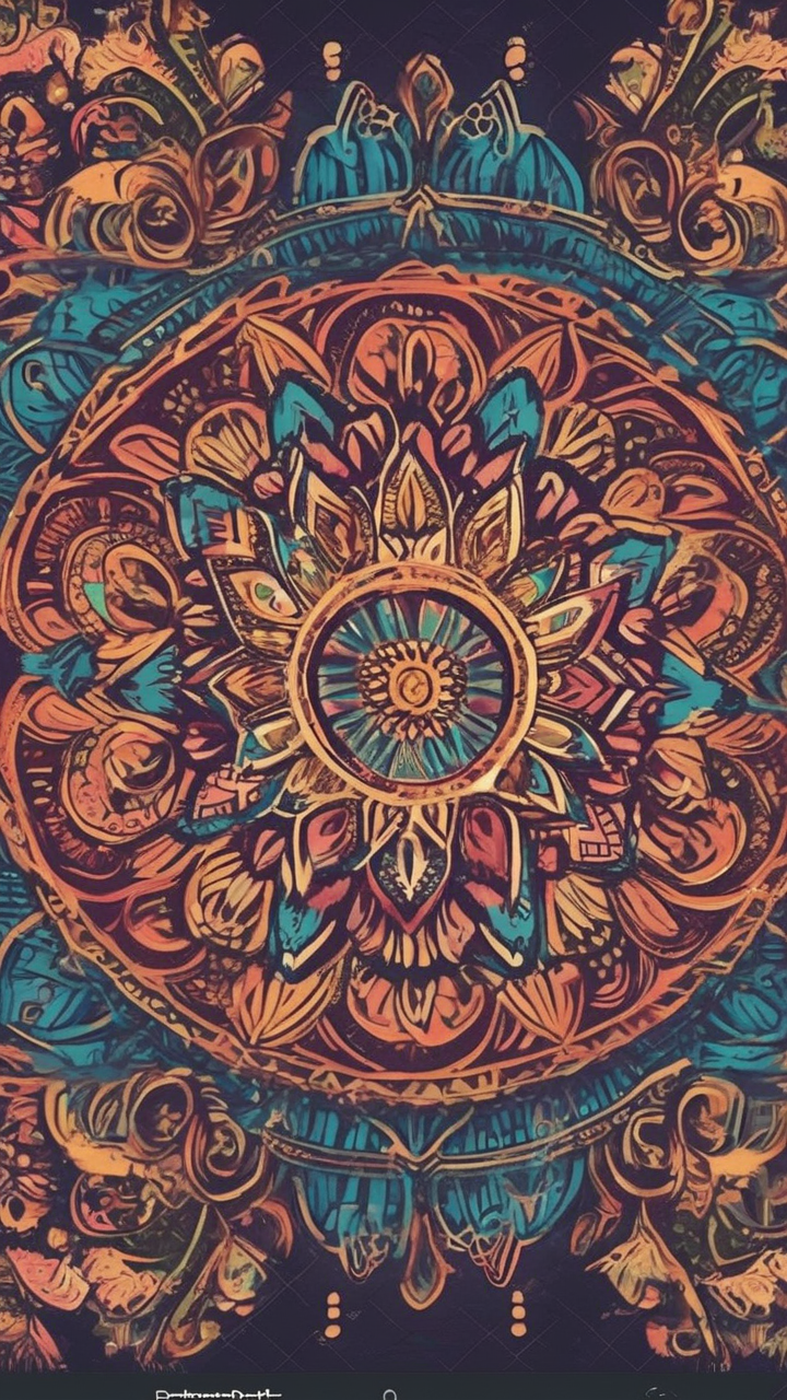 Bohemian mandala pattern wallpaper