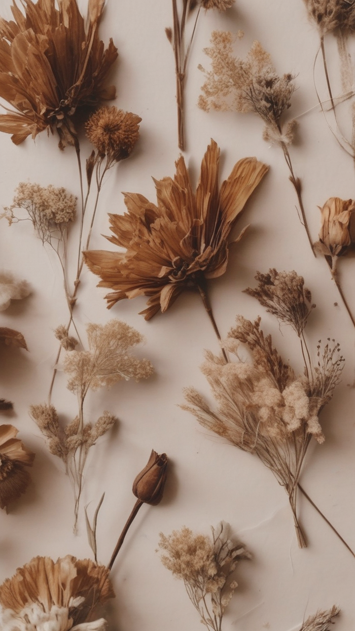 Dried flowers boho wallpaper