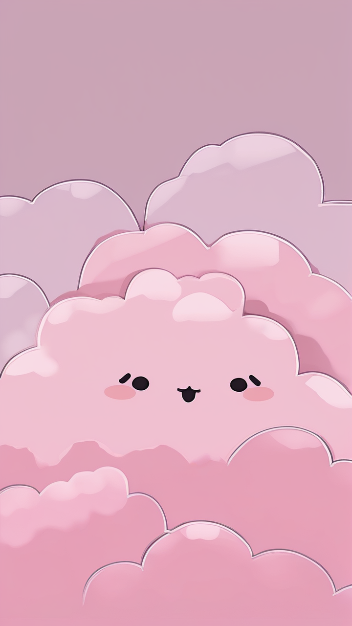 Kawaii pink cloud wallpaper