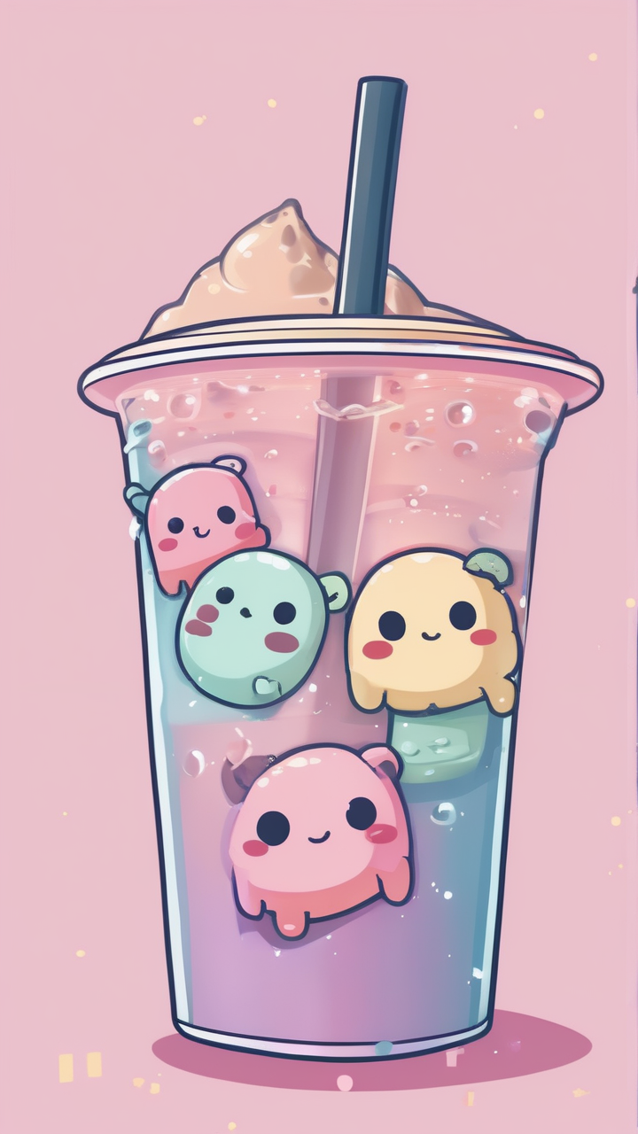 Bubble tea kawaii wallpaper