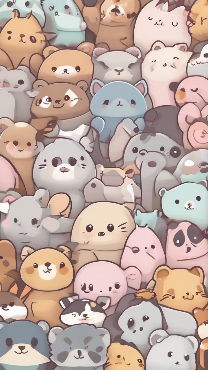 Baby animals kawaii wallpaper