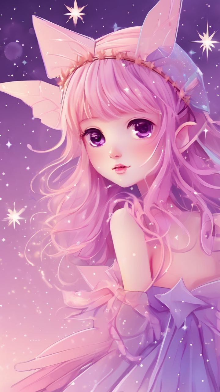 Dreamy star fairy kawaii wallpaper