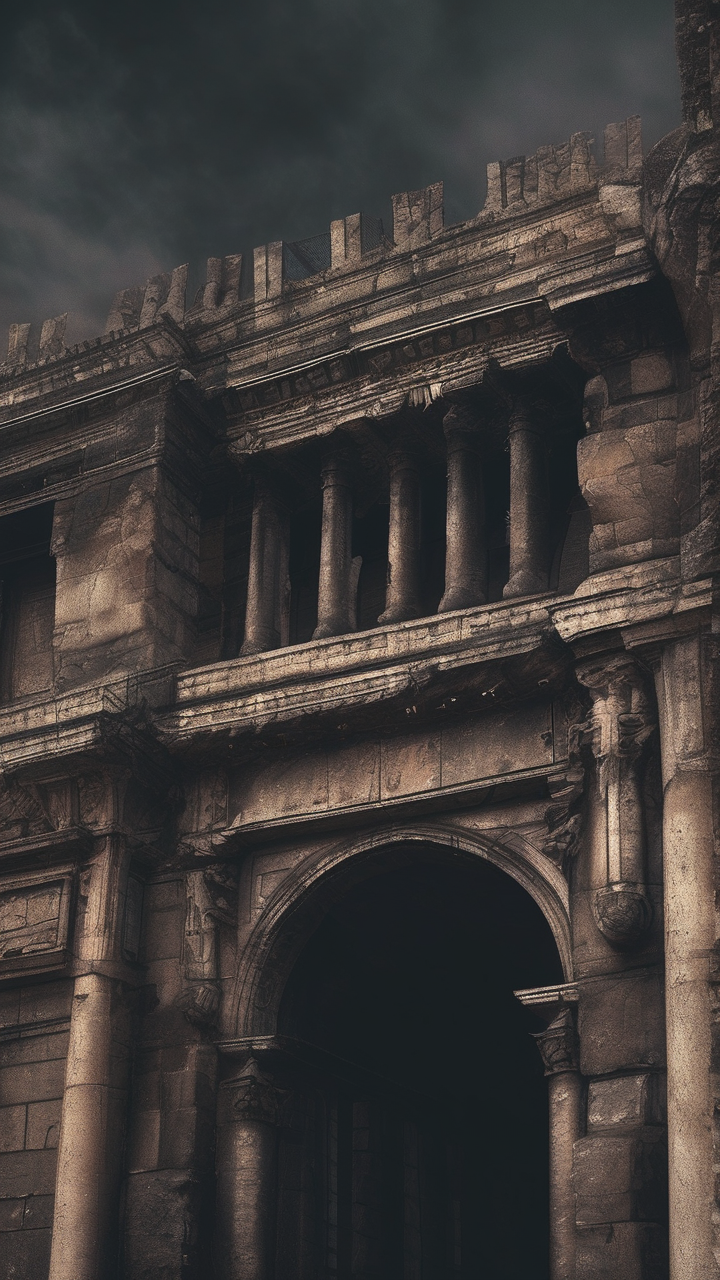 Ancient architecture dark academia wallpaper