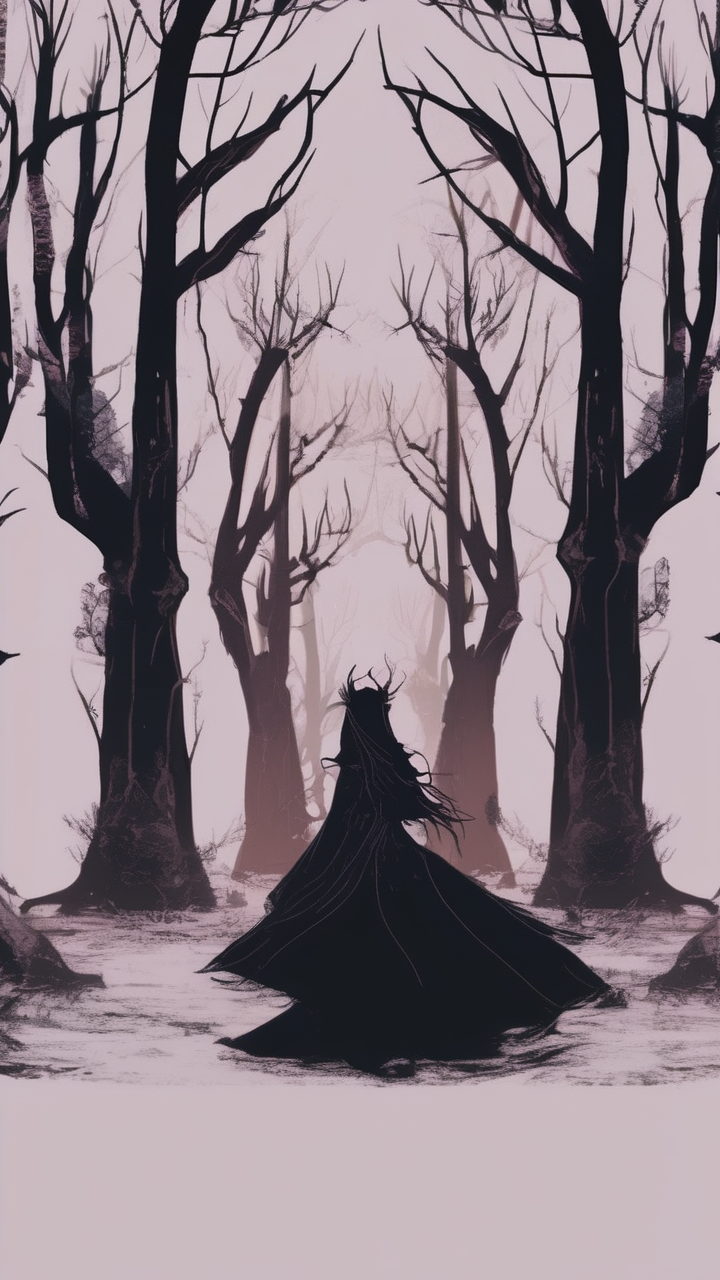 Dark witch forest wallpaper