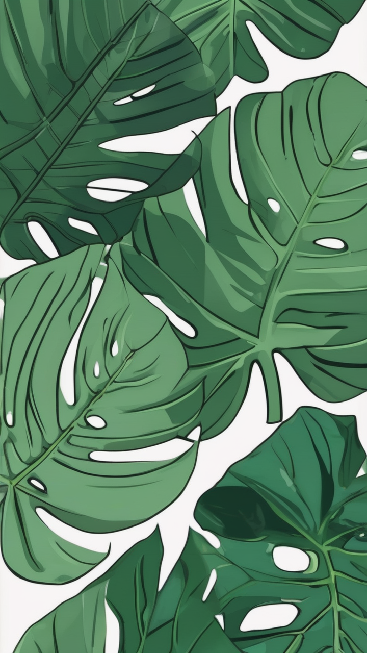 Monstera leaf green aesthetic wallpaper