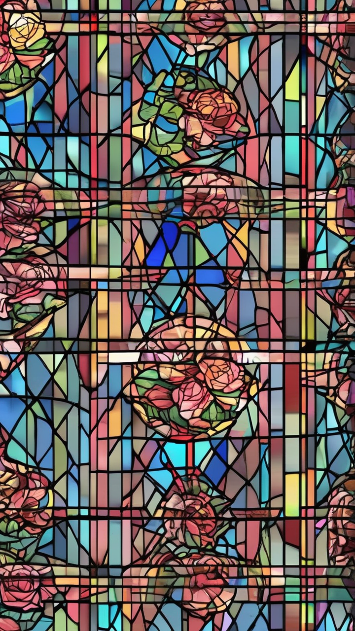 Stained glass rose window wallpaper