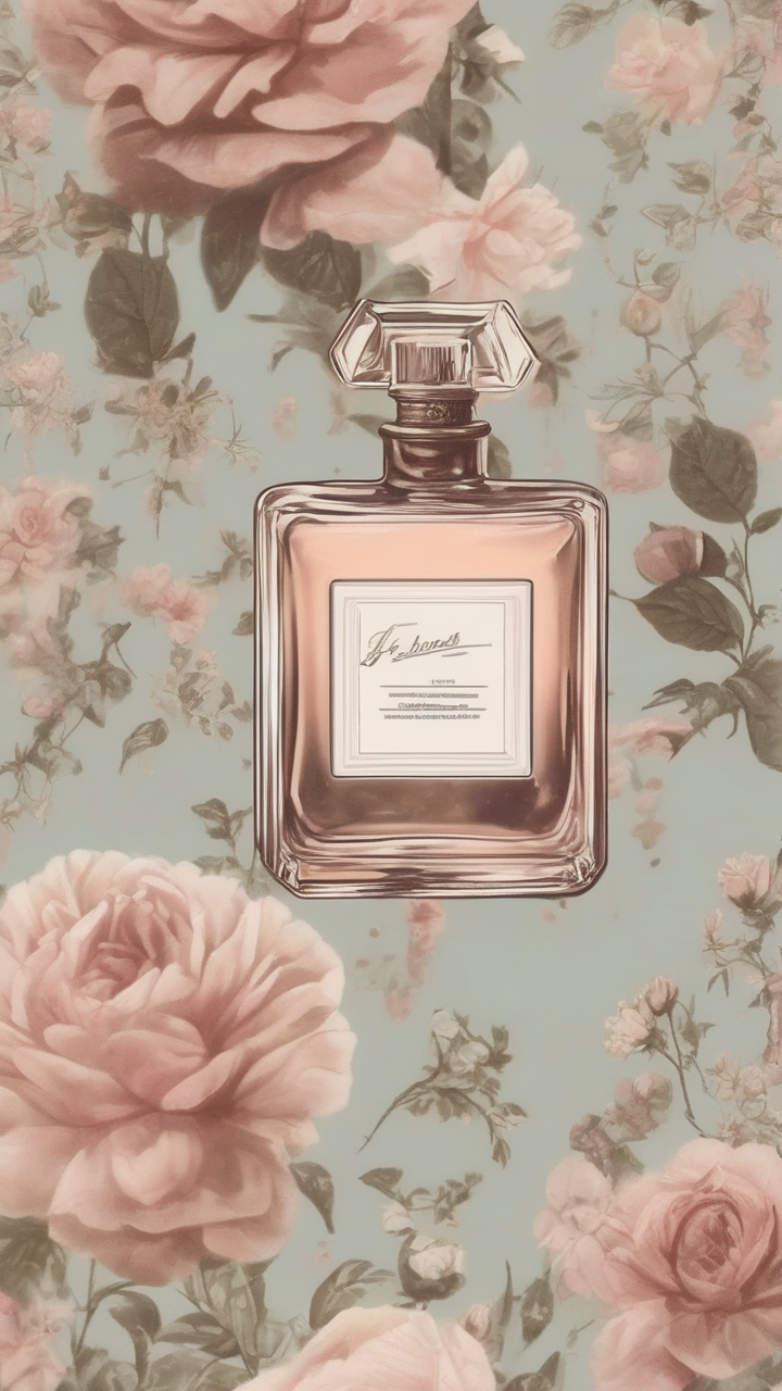 Vintage perfume bottle aesthetic wallpaper