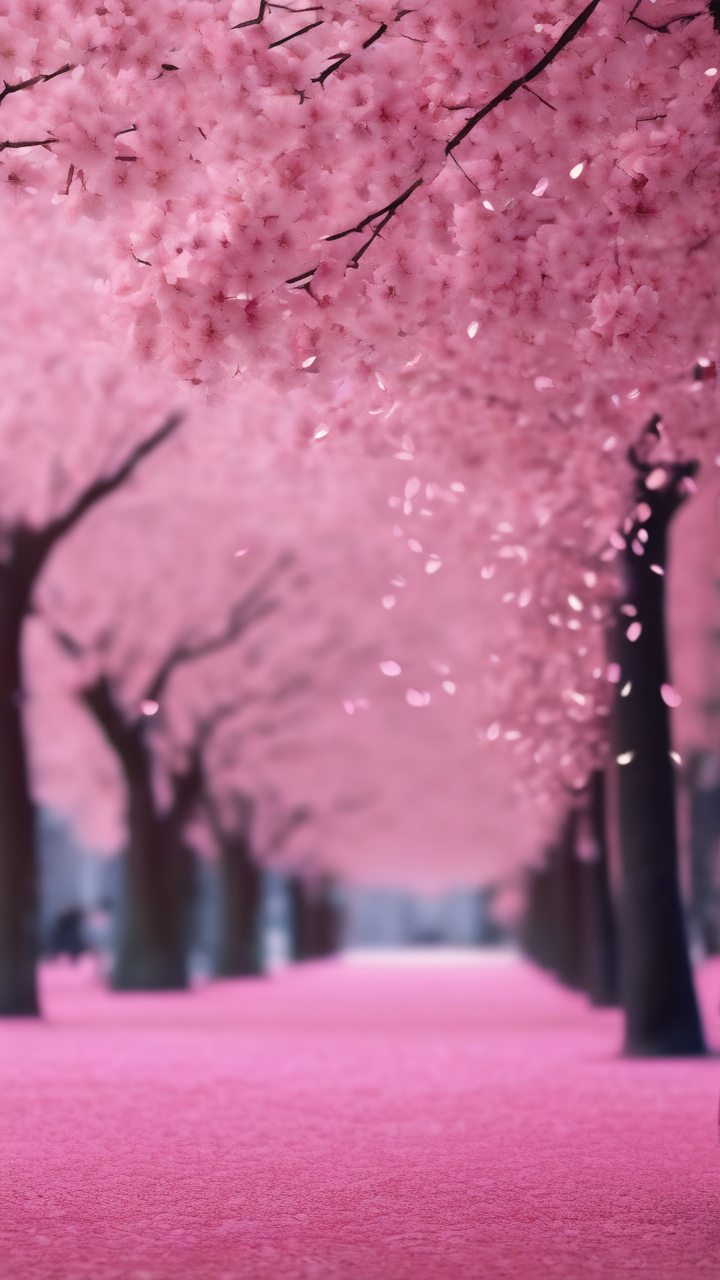 Sakura petals falling wallpaper