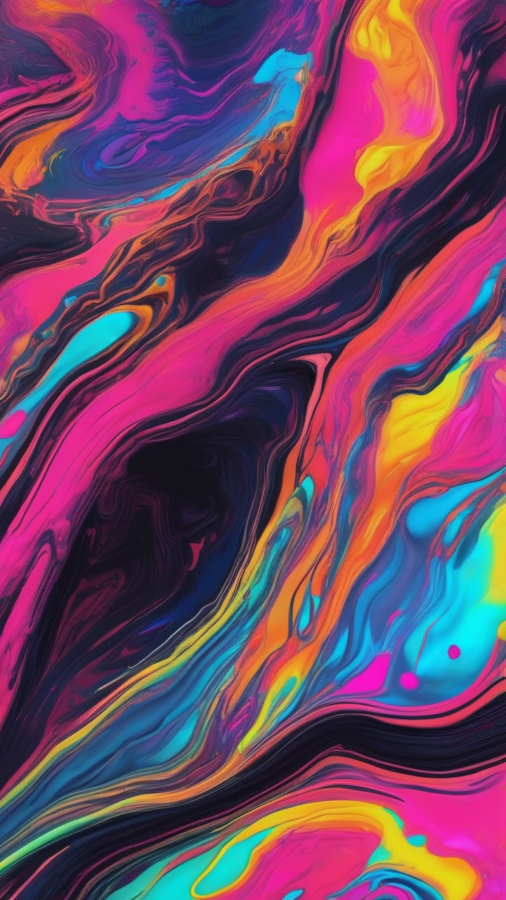 Abstract neon paint pour wallpaper