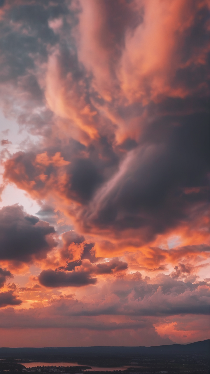 Sunset cloud formations wallpaper