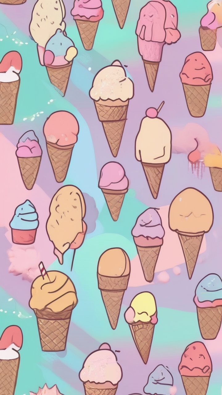 Aesthetic ice cream pastel wallpaper