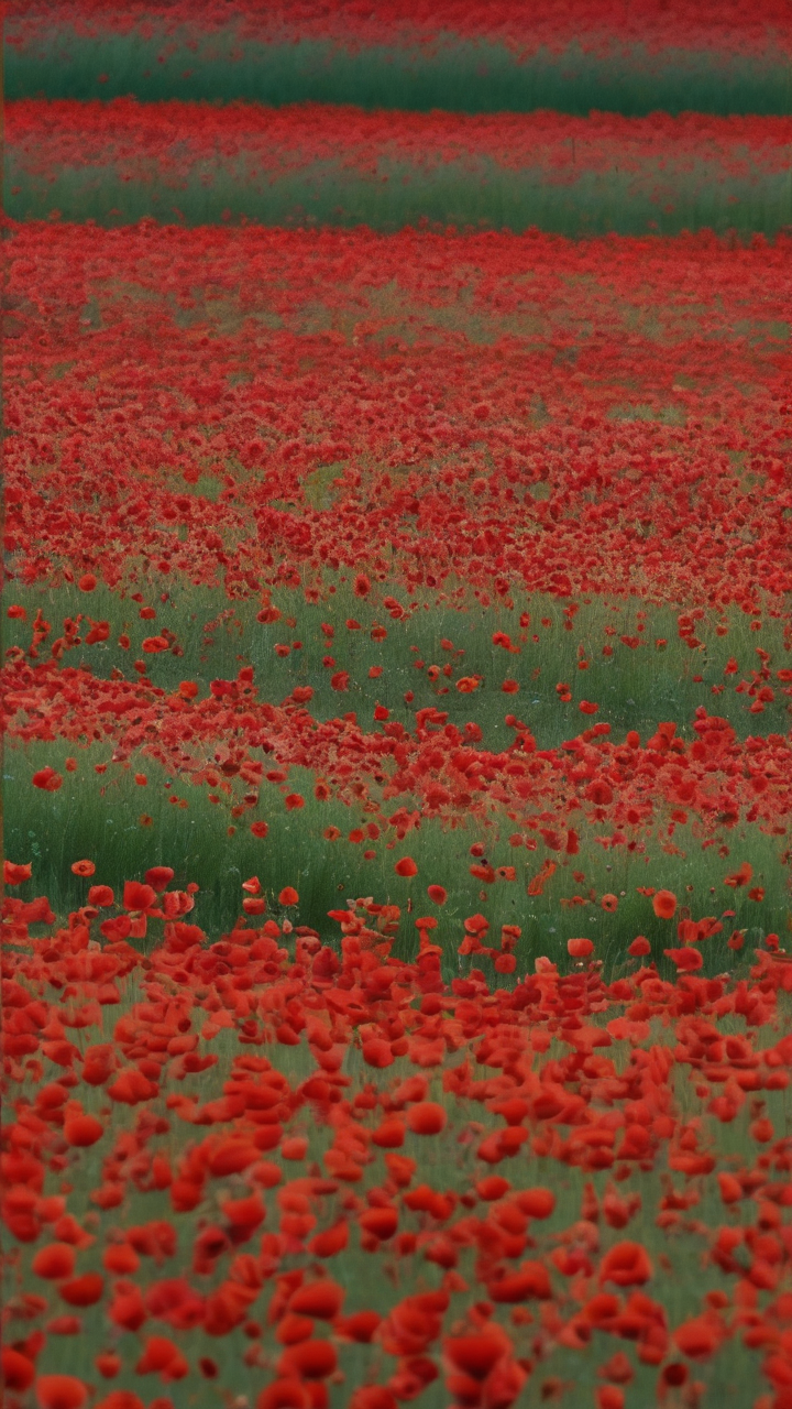 Red poppy field wallpaper
