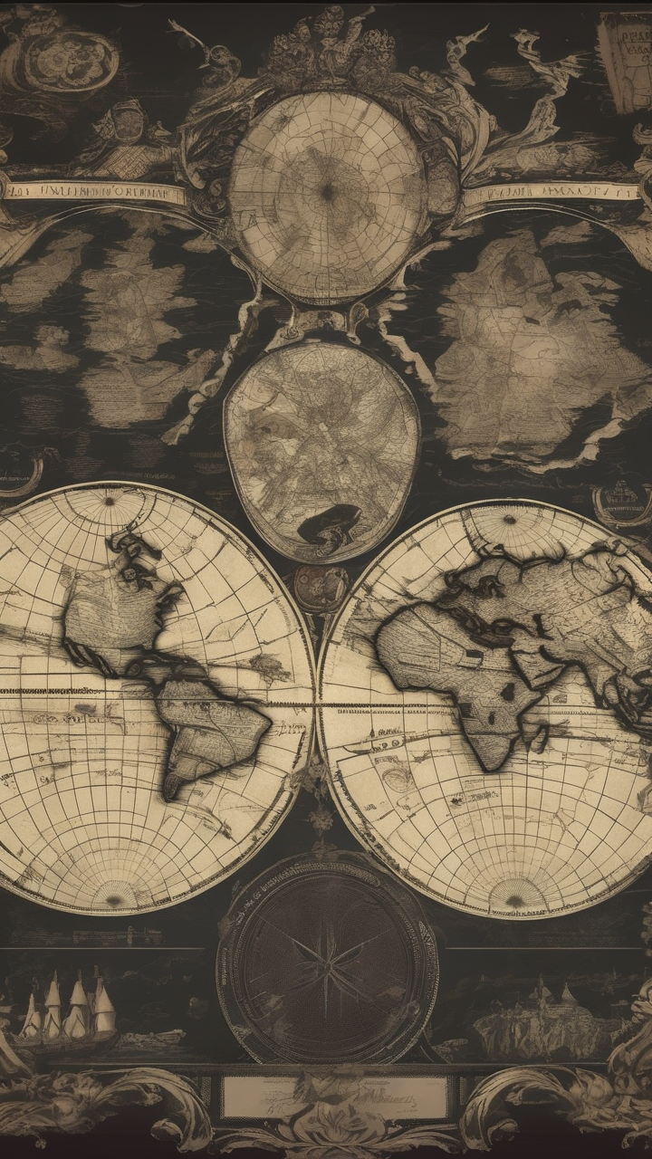 Vintage world map wallpaper